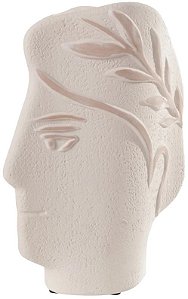 Vaso Decorativo Ceramica Rosto Off White Terracota 22cm