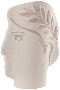 Vaso Decorativo Ceramica Rosto Off White Terracota 29cm