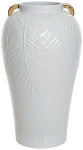 Vaso Decorativo Ceramica Branco 40cm