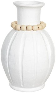 Vaso Decorativo Ceramica Off White 43cm