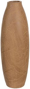 Vaso Decorativo Poliresina Folhas Marrom 55cm