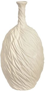 Vaso Decorativo Ceramica Textura Bege 40cm