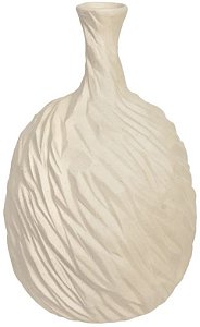 Vaso Decorativo Ceramica Textura Bege 31cm