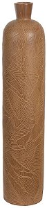 Vaso Decorativo Poliresina Folhas Marrom 75cm