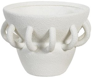 Vaso Decorativo Ceramica Branco 25,5cm