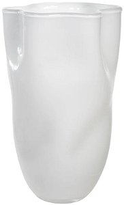 Vaso Decorativo Vidro Branco Leitoso 36,5cm