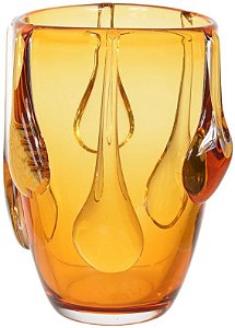 Vaso Decorativo Vidro Gotas Ambar 23cm