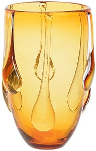 Vaso Decorativo Vidro Gotas Ambar 28cm
