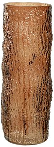 Vaso Decorativo Vidro Texturizado Marrom 31cm