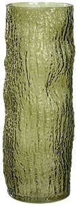 Vaso Decorativo Vidro Texturizado Verde 40cm
