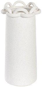 Vaso Decorativo Ceramica Chain Branco 32cm