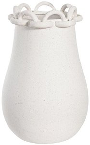 Vaso Decorativo Ceramica Chain Branco 32cm