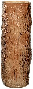Vaso Decorativo Vidro Texturizado Marrom 40cm