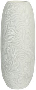 Vaso Decorativo Poliresina Folhas Off White 35,7cm