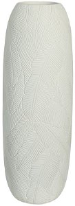 Vaso Decorativo Poliresina Folhas Off White 46cm