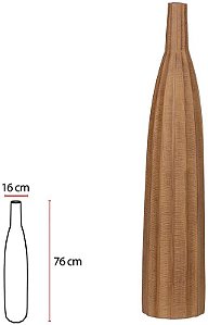 Vaso Decorativo Poliresina Texturizado Marrom 76cm