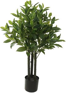 Planta Artificial Arvore Arbusto Real Toque C/Pote X360 Verde 90cm