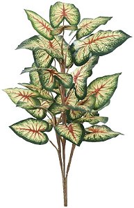 Planta Artificial Arvore Caladium X23 Verde Vermelho 1m