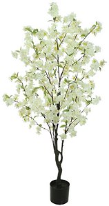 Planta Artificial Arvore Cerejeira C/Pote X744 Creme 1,4m