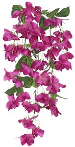 Planta Artificial Folhagem Bougainville Pendente X93 Fucsia 75cm