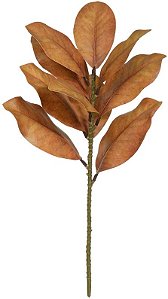 Planta Artificial Galho Magnolia Real Toque X10 Laranja Outono 54cm