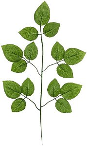 Planta Artificial Folha Rosa X15 Verde 45cm