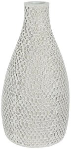 Vaso Decorativo Poliresina Croche Off White 37cm