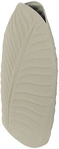 Vaso Decorativo Metal Folha Off White 29,5cm