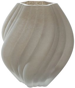 Vaso Decorativo Vidro Bege Fosco 23cm