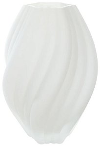 Vaso Decorativo Vidro Branco Fosco 30cm