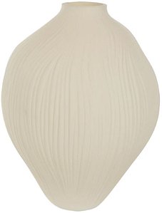 Vaso Decorativo Vidro Com Textura Bege 28,5cm