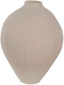Vaso Decorativo Vidro Com Textura Bege Escuro 22,5cm