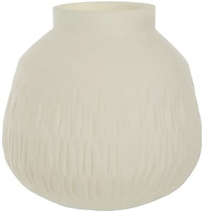 Vaso Decorativo Vidro Com Textura Bege 20cm