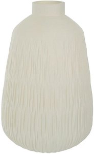 Vaso Decorativo Vidro Com Textura Bege 32,5cm