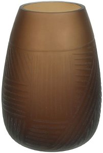 Vaso Decorativo Vidro Com Textura Bege 25cm