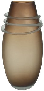 Vaso Decorativo Vidro Com Aplicacao Marrom 43,5cm