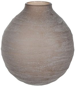 Vaso Decorativo Vidro Marrom Fosco 21cm