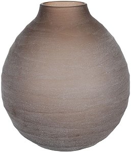 Vaso Decorativo Vidro Marrom Fosco 28cm