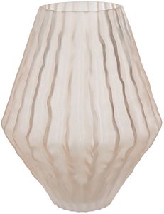 Vaso Decorativo Vidro Com Textura Rosa Claro Fosco 18,3cm