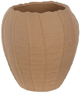 Vaso Decorativo Ceramica Organico Bege 23cm