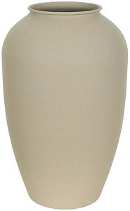 Vaso Decorativo Metal Texturizado Bege 26,5cm