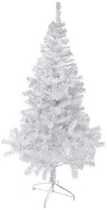 Planta Artificial Arvore Natal 560 Tips C/Base Metal Branco 1.8m