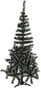 Planta Artificial Arvore Natal 230 Tips C/Base Plastico Verde Branco 1.5m