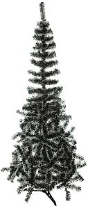 Planta Artificial Arvore Natal 320 Tips C/Base Plastico Verde Branco 1.8m