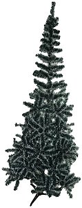 Planta Artificial Arvore Natal 510 Tips C/Base Plastico Verde Branco 2.1m