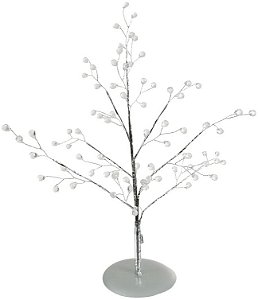 Planta Artificial Mini Arvore Cristal Natal Prata 35cm
