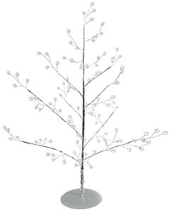 Planta Artificial Mini Arvore Cristal Natal Prata 40cm
