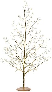 Planta Artificial Mini Arvore Cristal Natal Dourado 55cm