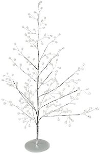 Planta Artificial Mini Arvore Cristal Natal Prata 55cm