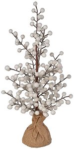 Planta Artificial Arvore Natal Berry C/Juta Branco 45cm